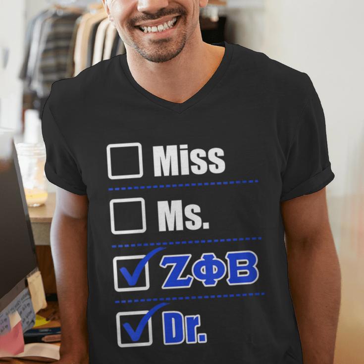 Zeta Phi Beta Doctor Graduation Zeta Phi Beta HBCU Doctor Men's V-Neck T-Shirt