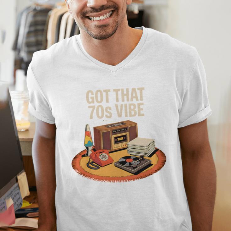 1970s 70s Reunion Nostalgia Memories Music School Grew Up Premium Tri-Blend Men's V-Neck T-Shirt