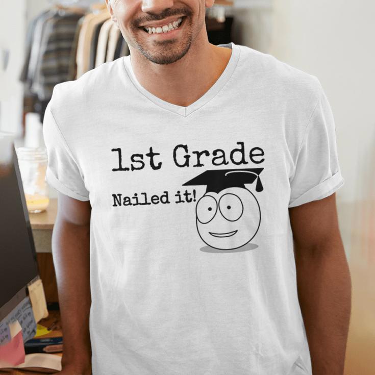 1st Grade Nailed It Kids Graduation TShirt Second Grade Men's V-Neck T-Shirt