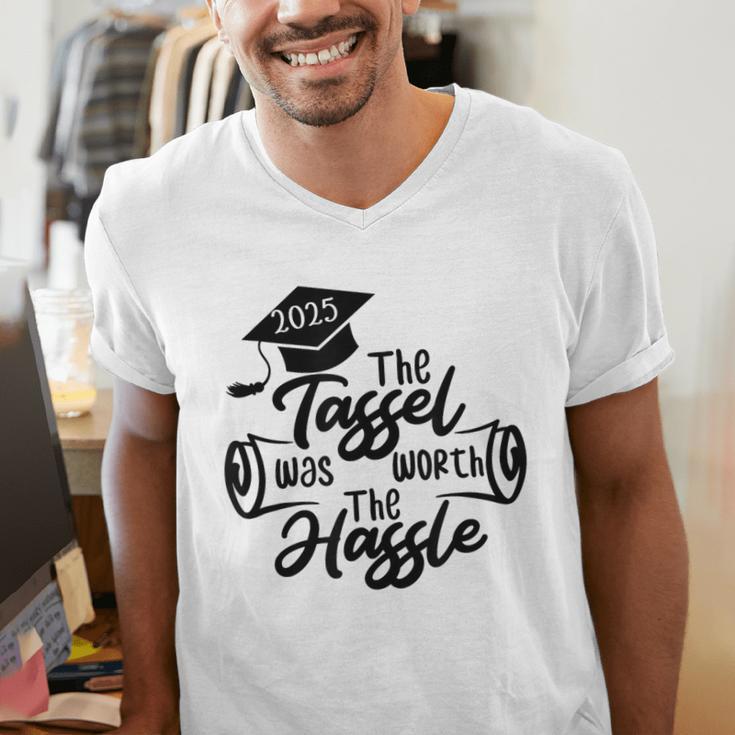 2025 Graduation The Tassel Was Worth The Hassle University Men's V-Neck T-Shirt