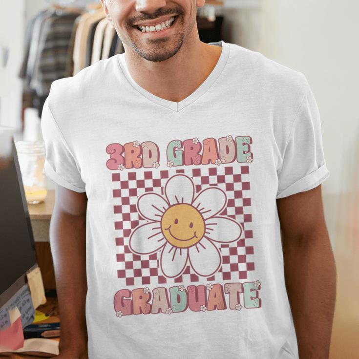 3rd Grade Graduation Cute Groovy Last Day Of Third Grade Men's V-Neck T-Shirt