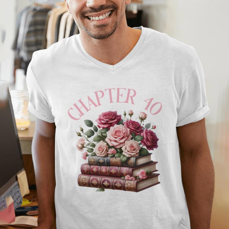 40th Birthday Chapter 40 Birthday Shirt Women Book Lover Men's V-Neck T-Shirt 40th Birthday Chapter 40 Birthday Shirt Women Book Lover Men's V-Neck T-Shirt