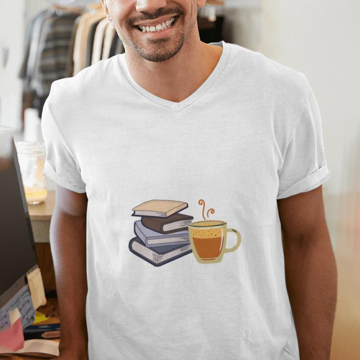 67 Read Every Night Quote For Book Lovers &Coffee Fans Men's V-Neck T-Shirt