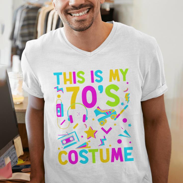 This Is My 70's Costume Nostalgia Mixtape Era 1970s Party Premium Tri-Blend Men's V-Neck T-Shirt