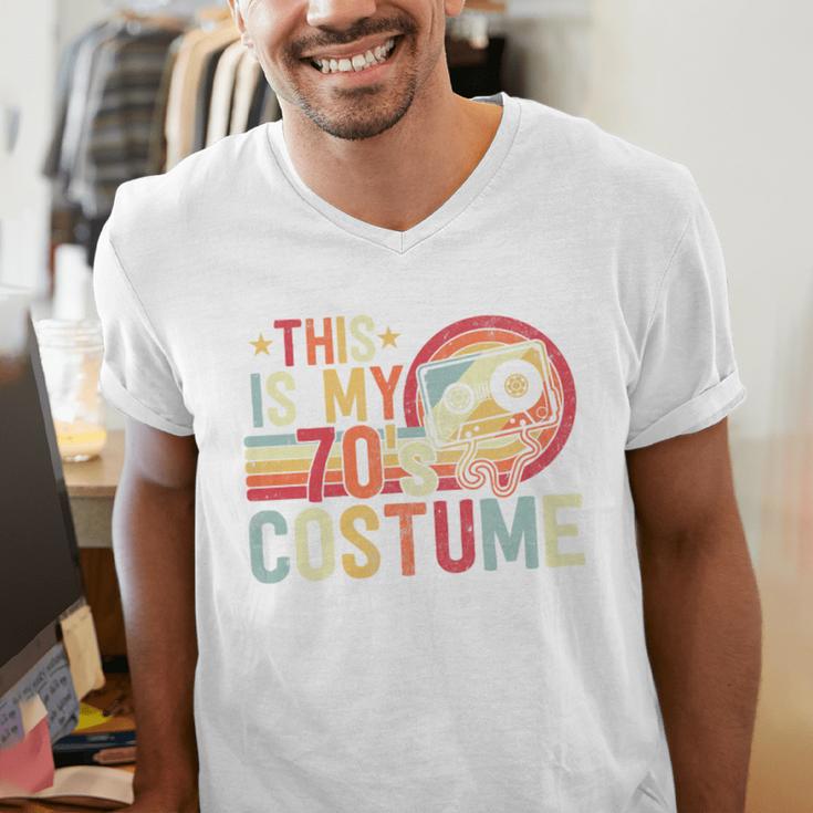 This Is My 70's Costume Retro Style Nostalgia 1970s Vintage Premium Tri-Blend Men's V-Neck T-Shirt This Is My 70's Costume Retro Style Nostalgia 1970s Vintage Premium Tri-Blend Men's V-Neck T-Shirt