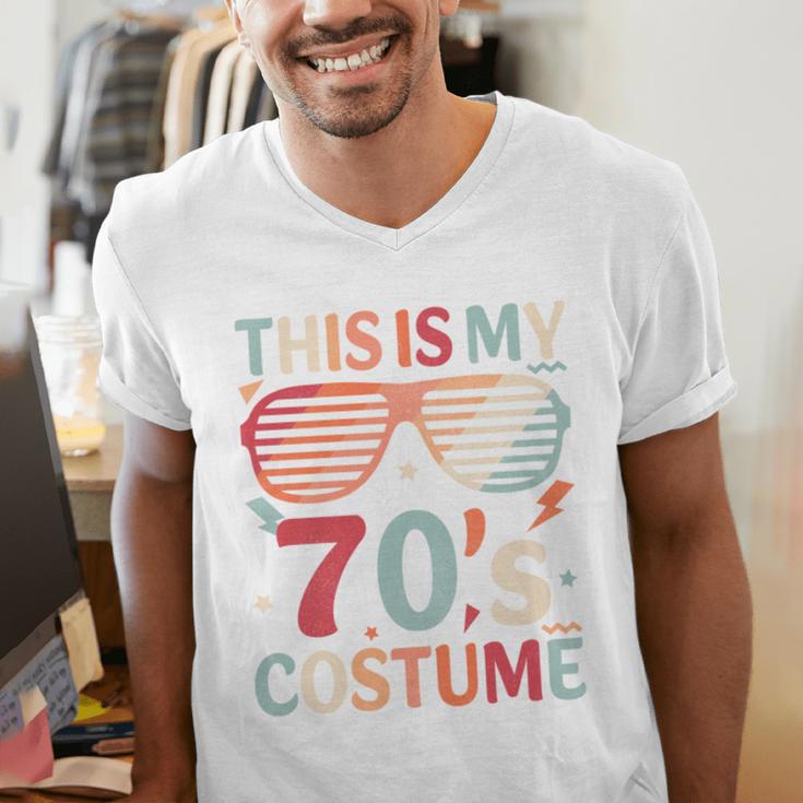 This Is My 70s Costume Vintage Style Nostalgia 1970s Retro Men's V-Neck T-Shirt