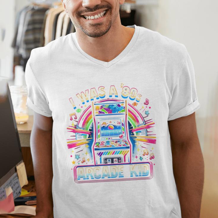 80s Arcade Kid Vintage Gamer Nostalgia Men's V-Neck T-Shirt 80s Arcade Kid Vintage Gamer Nostalgia Men's V-Neck T-Shirt