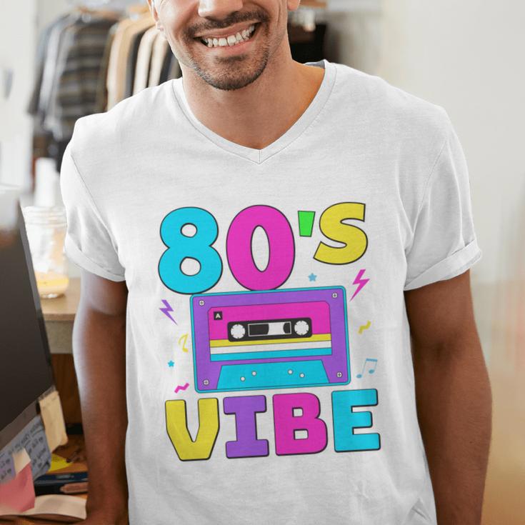 80's Vibe Retro Style Cassette Tape Nostalgia 1980s Party Men's V-Neck T-Shirt 80's Vibe Retro Style Cassette Tape Nostalgia 1980s Party Men's V-Neck T-Shirt