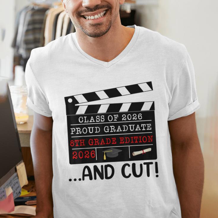 8th Grade Graduation 2026 Graduate Clapperboard Men's V-Neck T-Shirt