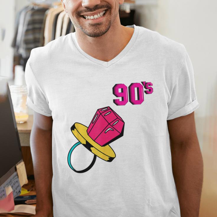 90’s Ring Retro Nostalgia Colorful Throwback Men's V-Neck T-Shirt