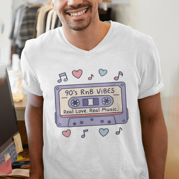 90s RNB Vibes Cassette – Retro Music Nostalgia RNB Cassette Men's V-Neck T-Shirt