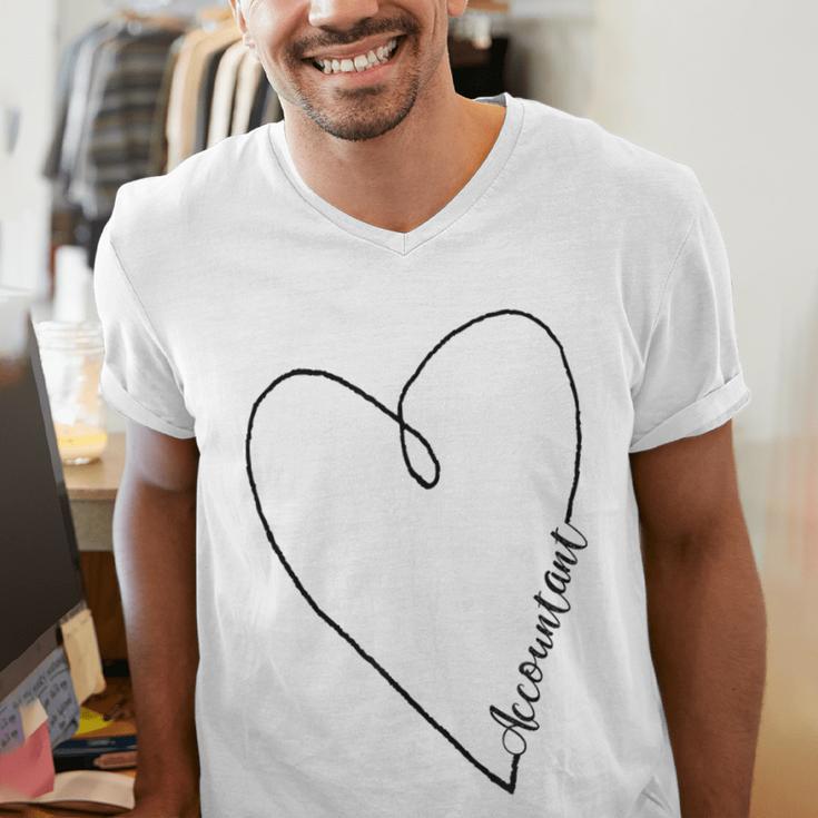 Accountant Heart Shirt Graduation Men's V-Neck T-Shirt