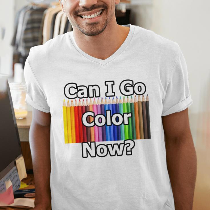 Adult Coloring Book Can I Go Color Now Women Men Adults Premium Tri-Blend Men's V-Neck T-Shirt