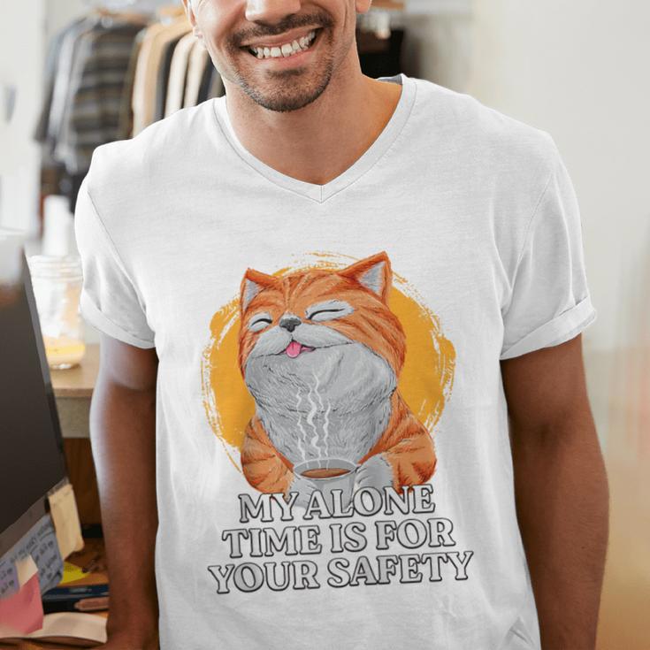 My Alone Time Is For Your Safety Coffee Lover Introvert Raglan Baseball Tee Men's V-Neck T-Shirt My Alone Time Is For Your Safety Coffee Lover Introvert Raglan Baseball Tee Men's V-Neck T-Shirt
