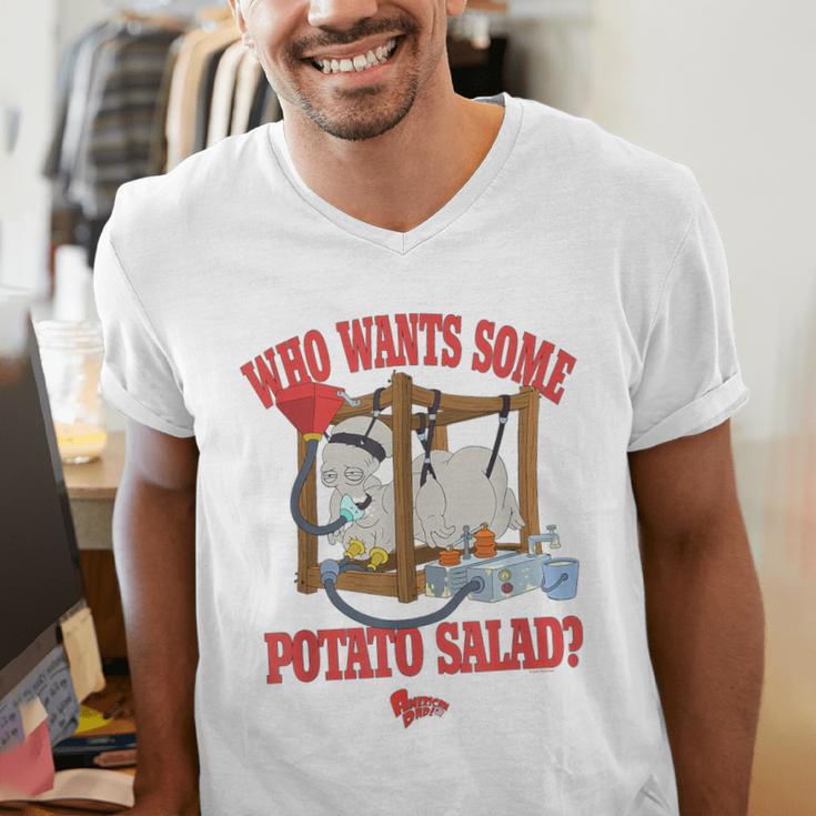 American Dad Who Wants Some Potato Salad Roger Cartoon Men's V-Neck T-Shirt