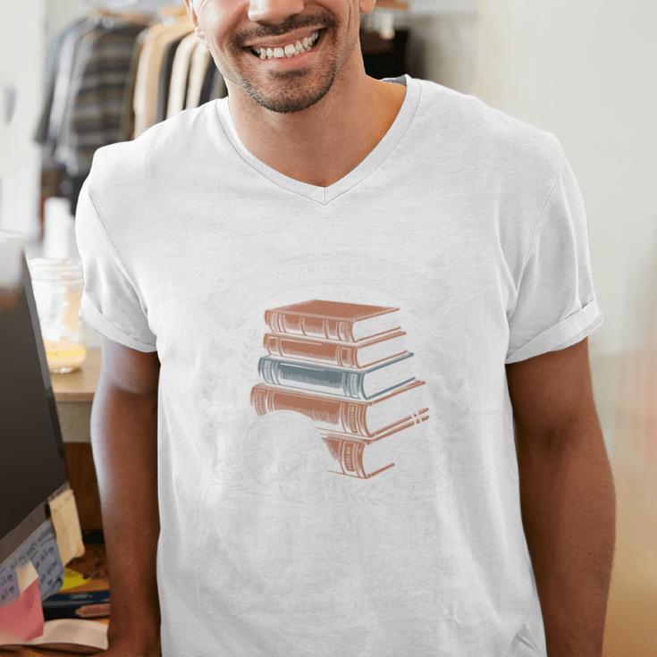 Anti-Social Book Club Reader Books & Coffee Dark Academia Premium Tri-Blend Men's V-Neck T-Shirt