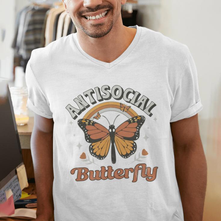 Antisocial Butterfly Tee For Introvert Men Women Girls Men's V-Neck T-Shirt
