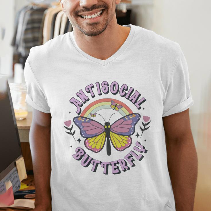 Antisocial Butterfly Tees For Introvert Men Women Girls Men's V-Neck T-Shirt Antisocial Butterfly Tees For Introvert Men Women Girls Men's V-Neck T-Shirt