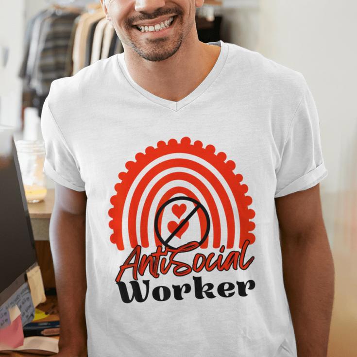AntiSocial Worker Anti-Social Social Worker Introvert Men's V-Neck T-Shirt