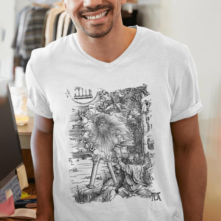 Apocalypse St John Devours The Book 1498 DüRer Angels Men's V-Neck T-Shirt