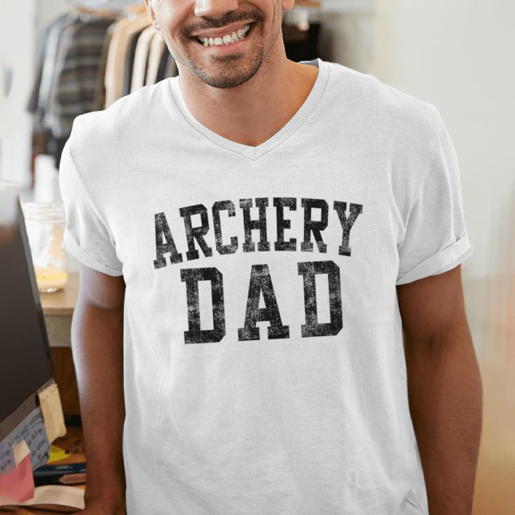 Archery Dad Birthday Classic Bold Font Archery Daddy Men's V-Neck T-Shirt
