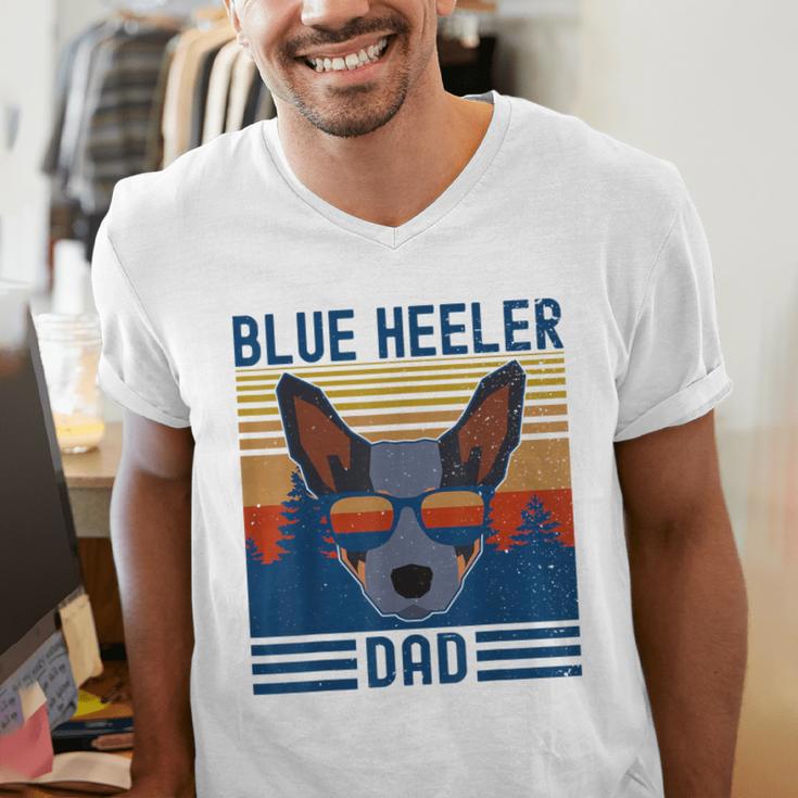 Australian Cattle Dog Blue Heeler Dad Men's V-Neck T-Shirt Australian Cattle Dog Blue Heeler Dad Men's V-Neck T-Shirt