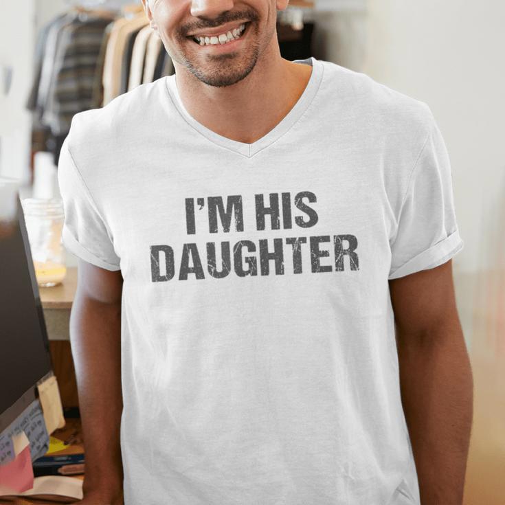 Awesome Like My Daughter I'm His Daughter Dad Daughter Men's V-Neck T-Shirt