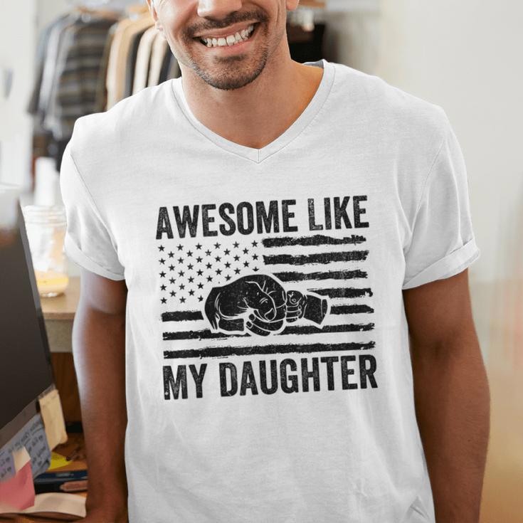 Awesome Like My Daughter Men Fathers Day Dad Men's V-Neck T-Shirt Awesome Like My Daughter Men Fathers Day Dad Men's V-Neck T-Shirt