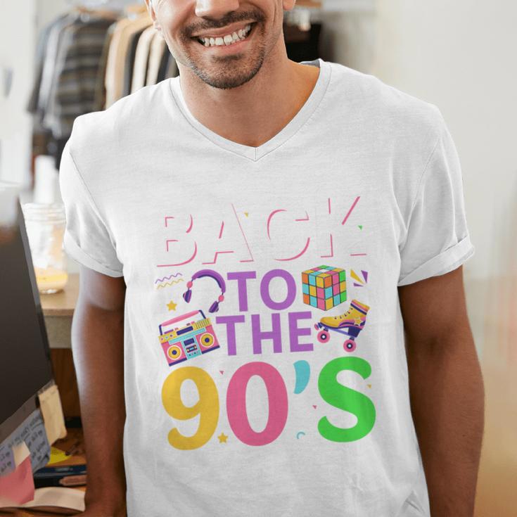 Back To The 90's Mixtape Era Nostalgia Retro 1990 90's Style Premium Tri-Blend Men's V-Neck T-Shirt
