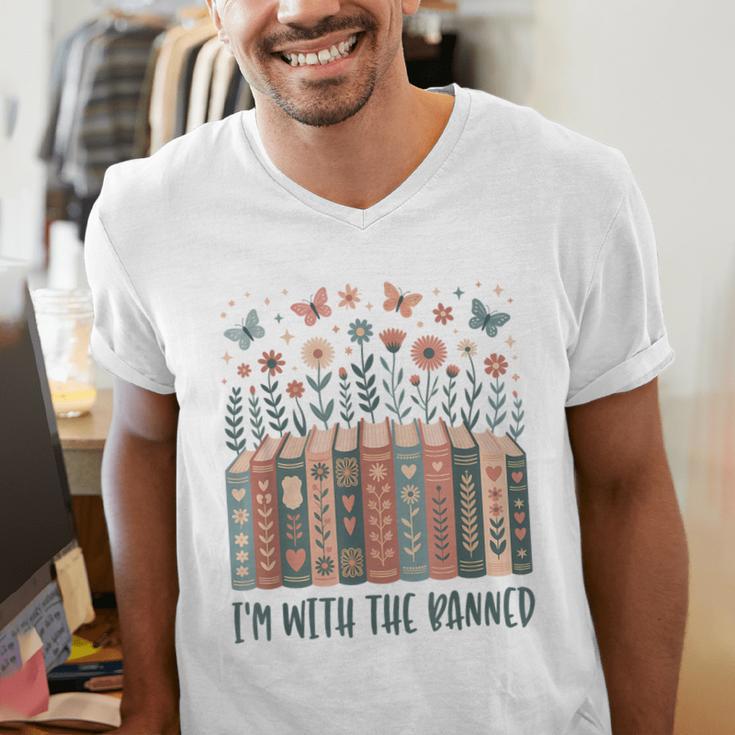 Im With The Banned Book Readers Librarian Read Banned Books Men's V-Neck T-Shirt