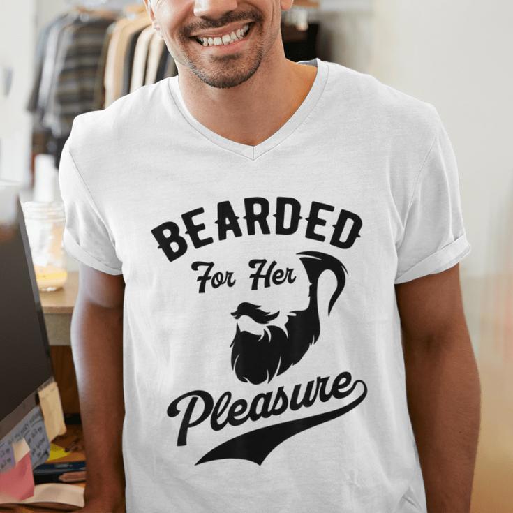 Bearded For Her Pleasure Bearded Dad Father Men's V-Neck T-Shirt