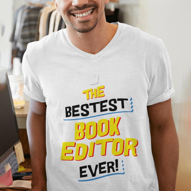 Best Book Editor Job Occupation Premium Tri-Blend Men's V-Neck T-Shirt