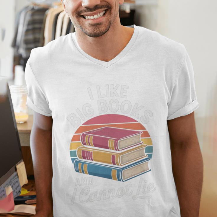 I Like Big Books Cannot Lie Librarian Reading Teacher Men's V-Neck T-Shirt