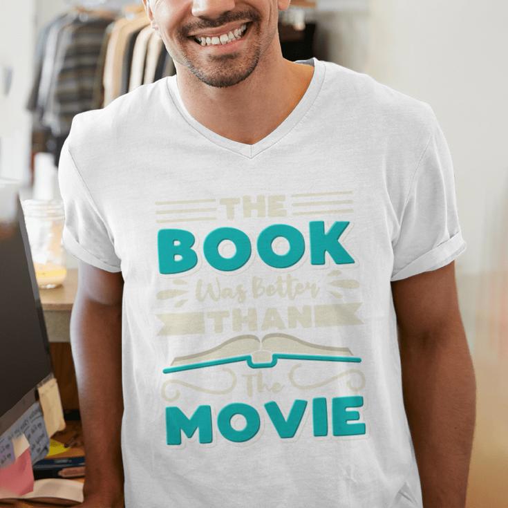 The Book Was Better Than The Movie Literary Library Bookworm Premium Tri-Blend Men's V-Neck T-Shirt