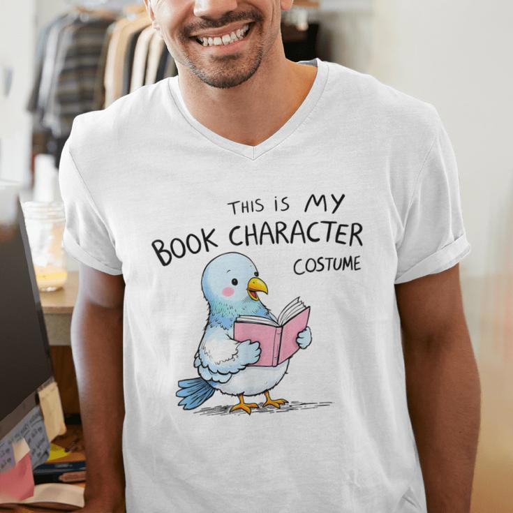 This Is My Book Character Costume I Pigeon Reading Tee Men's V-Neck T-Shirt