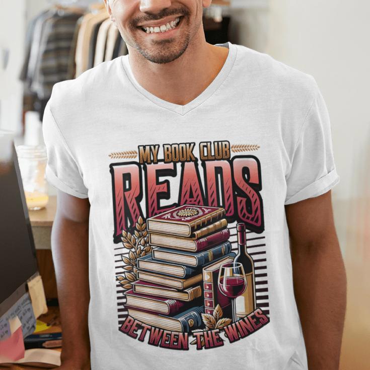 My Book Club Reads Between The Wines Book Club Reading Men's V-Neck T-Shirt