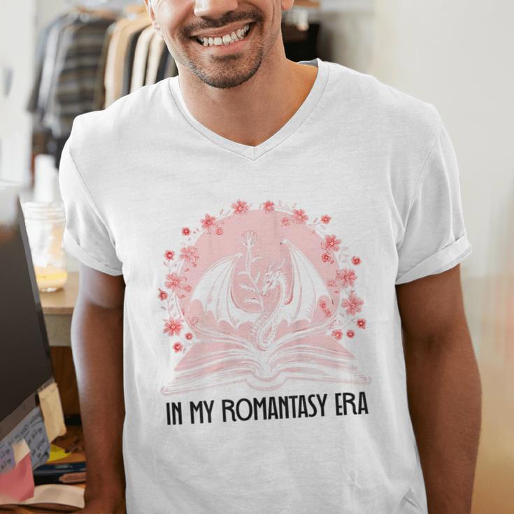 Book Dragon In My Fantasy Era Romantasy Bookish Books Lovers Men's V-Neck T-Shirt