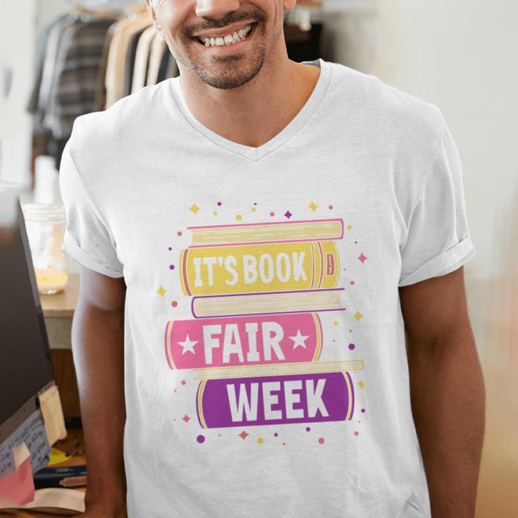 Book Fair Bookworm Library Its Book Fair Week Men's V-Neck T-Shirt