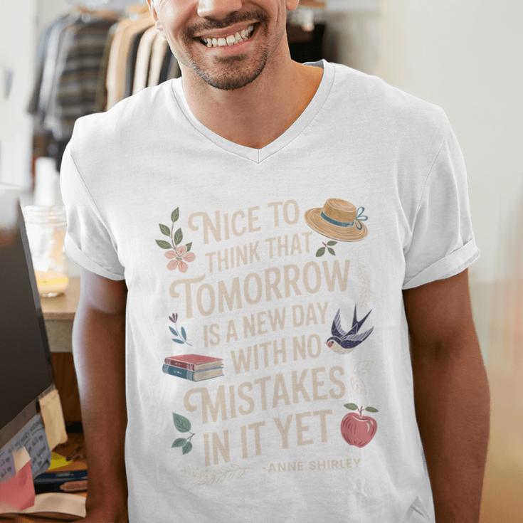Book Lover Tomorrow Quote Anne Shirley Men's V-Neck T-Shirt Book Lover Tomorrow Quote Anne Shirley Men's V-Neck T-Shirt