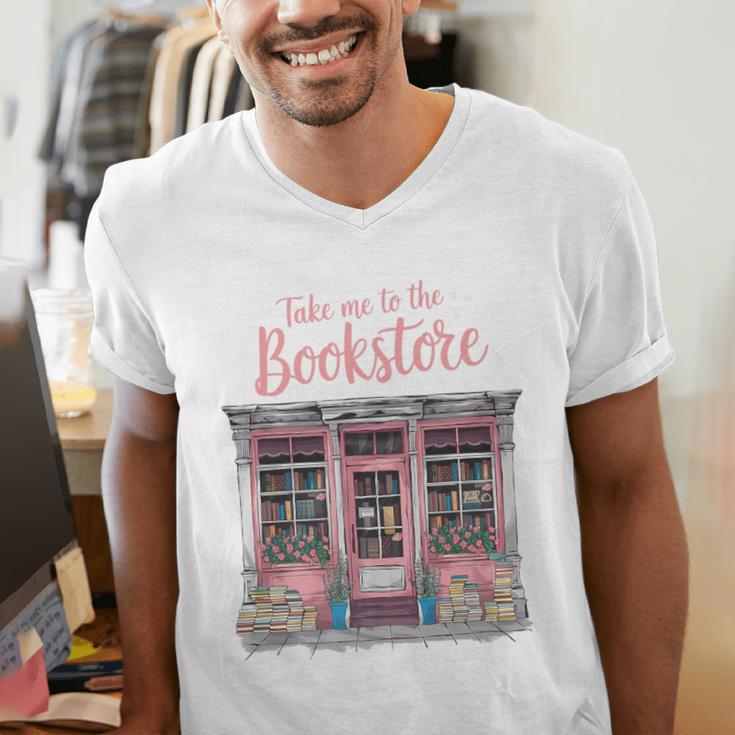 Take Me To The Book Store Librarians Valentine's Day Premium Men's V-Neck T-Shirt