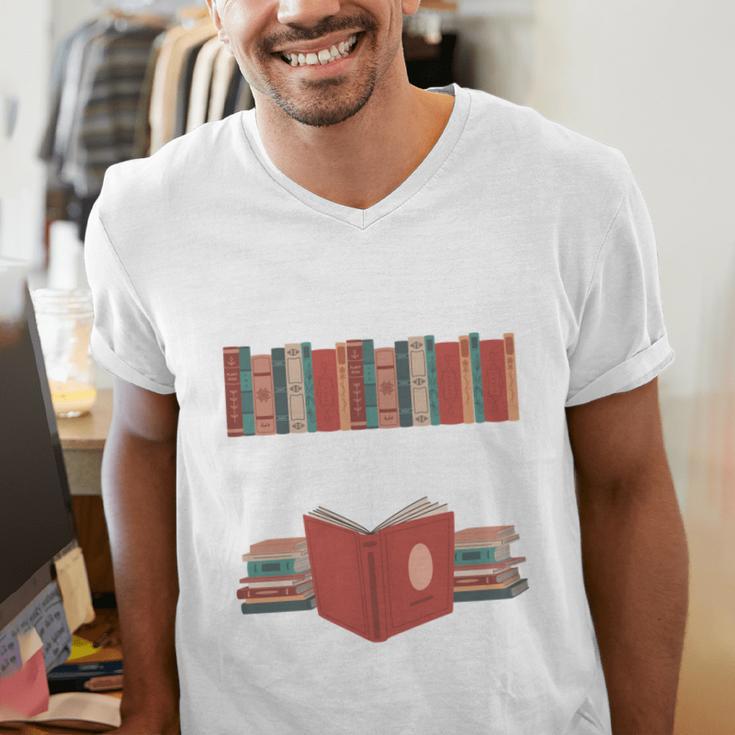 My Weekend Is All Booked Cute Book Reader Teacher Men's V-Neck T-Shirt