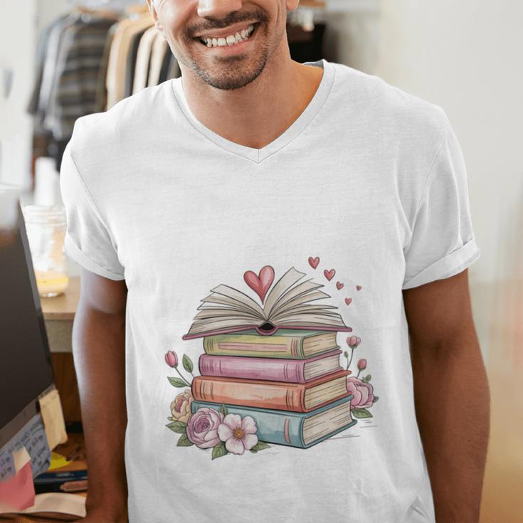 All Booked For Valentines Book Lover Romance Men's V-Neck T-Shirt