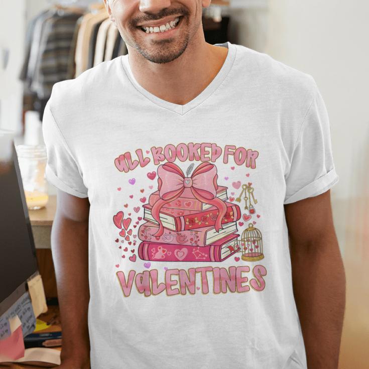 All Booked For Valentines Book Lovers Teacher Kid Valentines Men's V-Neck T-Shirt