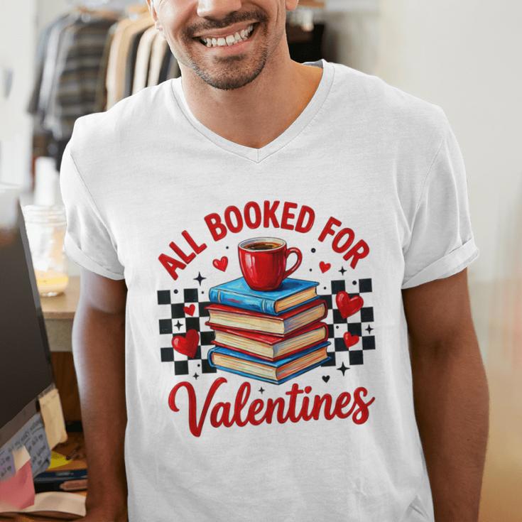 All Booked For Valentines Book Lovers Teacher Student Men's V-Neck T-Shirt