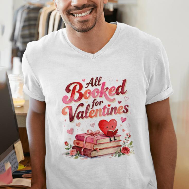 All Booked For Valentines Cute Book Lover Quote Men's V-Neck T-Shirt All Booked For Valentines Cute Book Lover Quote Men's V-Neck T-Shirt