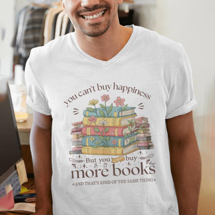 Books Reading Lovers Bookworm You Can Buy More Books Men's V-Neck T-Shirt