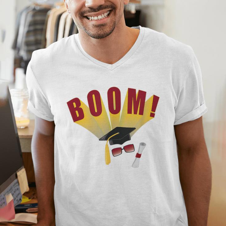 Boom Graduation Hat And Diploma For Proud Graduate Men's V-Neck T-Shirt