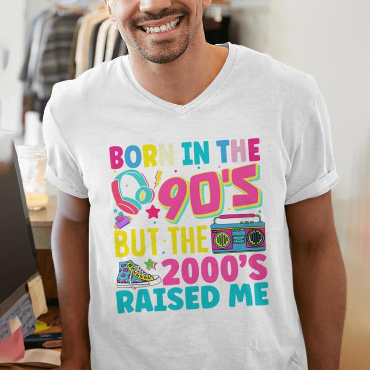 Born In The 90's But The 2000's Raised Me Y2K Nostalgia Men's V-Neck T-Shirt