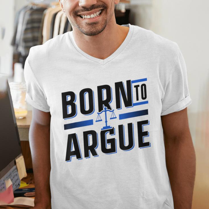 Born To Argue Graduation Lawyer Advocate Attorney Law Men's V-Neck T-Shirt