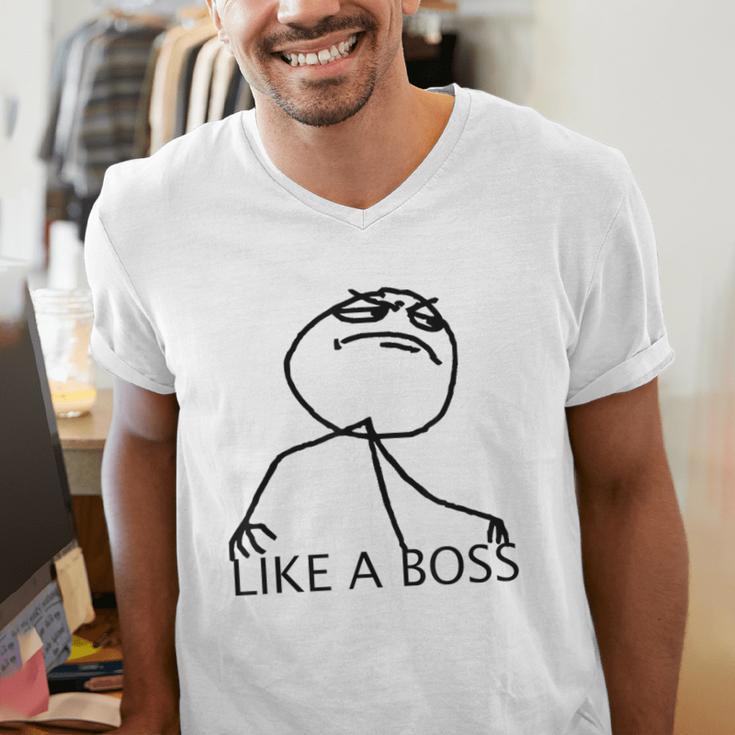 Like A Boss Rage Comic Meme Classic Internet Nostalgia Tee Men's V-Neck T-Shirt